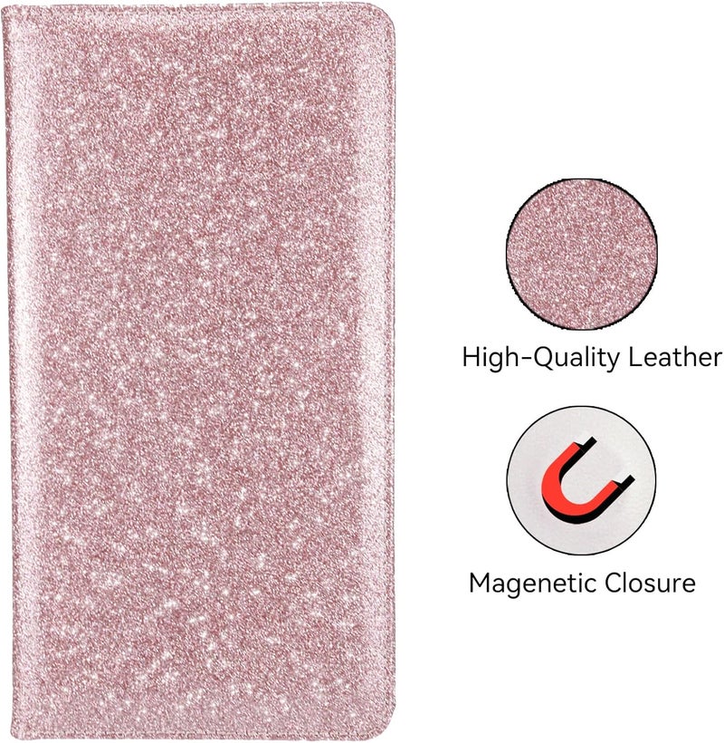Miunice Car Registration and Insurance Holder, Bling Premium Pu Leather Vehicle Glove Box Organizer, Prefect Leather License Registration Holder for Driver License, Cards & Essential Documents (Pink) - Image 2